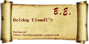Boldog Elemér névjegykártya
